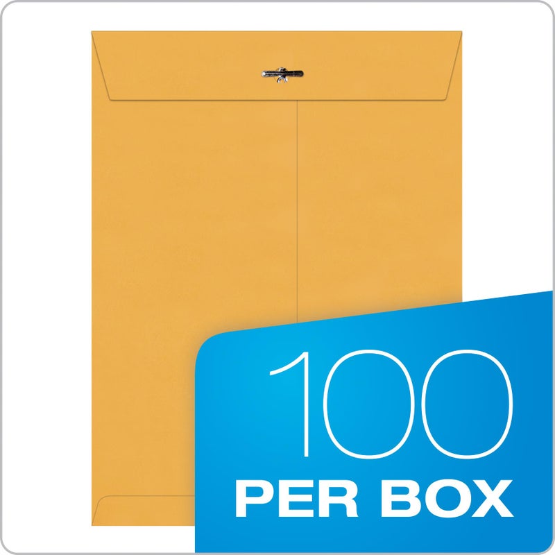 Quality Park 9 x 12 Clasp Envelopes, Clasp and Gummed Closures for Storing or Mailing, Extra Heavy-Duty 32 lb Kraft Paper, 100 per Box (QUA37790) - Image 4